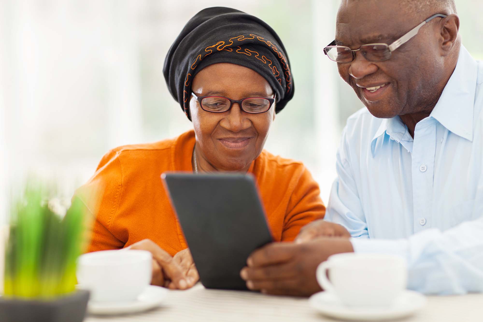 Elderly couple spending time together